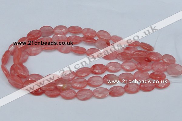 CCY165 15.5 inches 13*18mm faceted oval cherry quartz beads