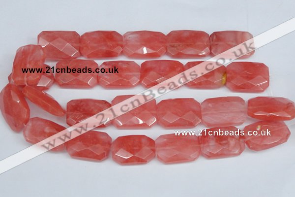 CCY166 15.5 inches 20*30mm faceted rectangle cherry quartz beads