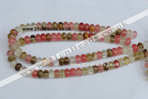 CCY202 15.5 inches 8*12mm rondelle volcano cherry quartz beads