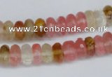 CCY205 15.5 inches 6*10mm faceted rondelle volcano cherry quartz beads