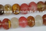 CCY208 15.5 inches 12*16mm faceted rondelle volcano cherry quartz beads