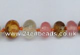 CCY209 4*8mm - 13*18mm faceted rondelle volcano cherry quartz beads