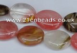 CCY217 15.5 inches 13*18mm oval volcano cherry quartz beads