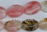 CCY218 15.5 inches 15*20mm oval volcano cherry quartz beads