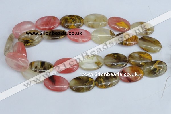 CCY220 15.5 inches 20*30mm oval volcano cherry quartz beads