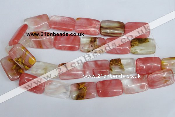 CCY222 15.5 inches 20*30mm rectangle volcano cherry quartz beads