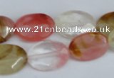 CCY230 15.5 inches 13*18mm faceted oval volcano cherry quartz beads