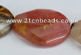 CCY233 25*35mm twisted & faceted oval volcano cherry quartz beads