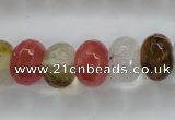 CCY404 15.5 inches 10*14mm faceted rondelle volcano cherry quartz beads