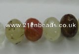 CCY405 15.5 inches 14*18mm faceted rondelle volcano cherry quartz beads