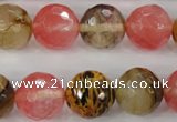 CCY506 15.5 inches 16mm faceted round volcano cherry quartz beads