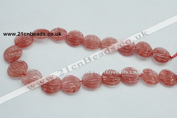 CCY53 15.5 inches 20mm flat round cherry quartz beads wholesale