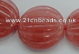 CCY54 15.5 inches 30mm flat round cherry quartz beads wholesale