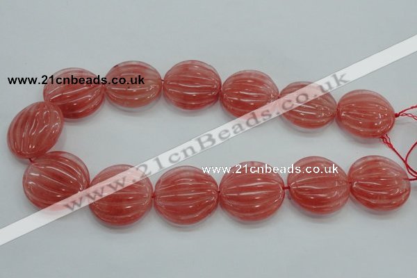 CCY54 15.5 inches 30mm flat round cherry quartz beads wholesale