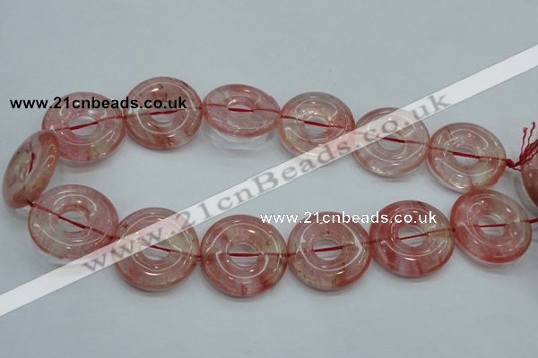 CCY56 15.5 inches 30mm donut cherry quartz beads wholesale