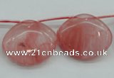 CCY58 25*30mm top-drilled conch cherry quartz beads wholesale