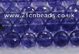 CCY603 15.5 inches 10mm faceted round blue cherry quartz beads