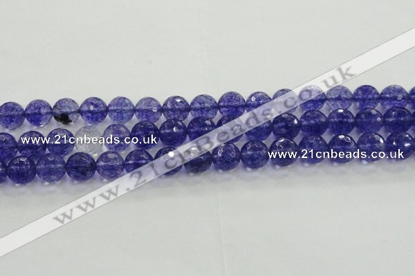 CCY605 15.5 inches 14mm faceted round blue cherry quartz beads