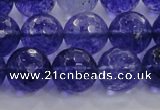 CCY606 15.5 inches 16mm faceted round blue cherry quartz beads