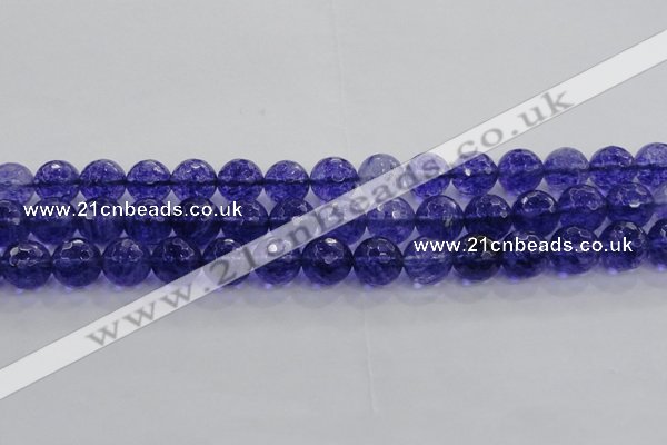 CCY606 15.5 inches 16mm faceted round blue cherry quartz beads