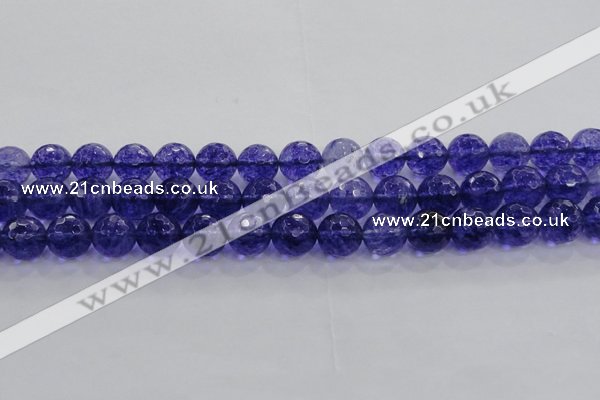 CCY606 15.5 inches 16mm faceted round blue cherry quartz beads