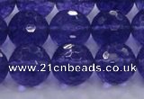 CCY607 15.5 inches 18mm faceted round blue cherry quartz beads