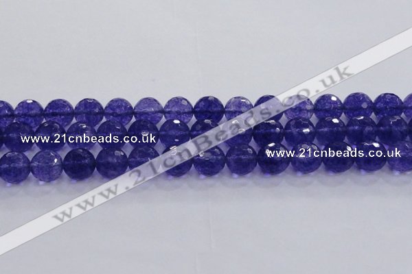 CCY607 15.5 inches 18mm faceted round blue cherry quartz beads