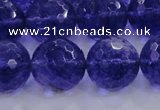 CCY608 15.5 inches 20mm faceted round blue cherry quartz beads