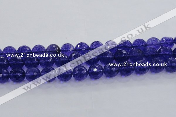 CCY608 15.5 inches 20mm faceted round blue cherry quartz beads