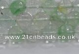 CCY613 15.5 inches 10mm faceted round green cherry quartz beads