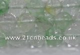 CCY614 15.5 inches 12mm faceted round green cherry quartz beads