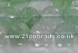 CCY616 15.5 inches 16mm faceted round green cherry quartz beads