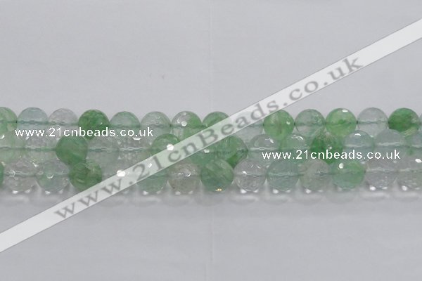 CCY616 15.5 inches 16mm faceted round green cherry quartz beads