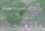 CCY617 15.5 inches 18mm faceted round green cherry quartz beads