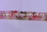 CCY620 15.5 inches 4mm round matte volcano cherry quartz beads