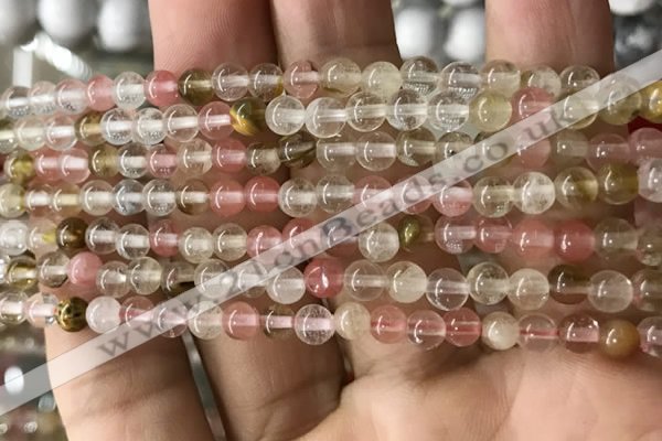 CCY630 15.5 inches 4mm round volcano cherry quartz beads wholesale