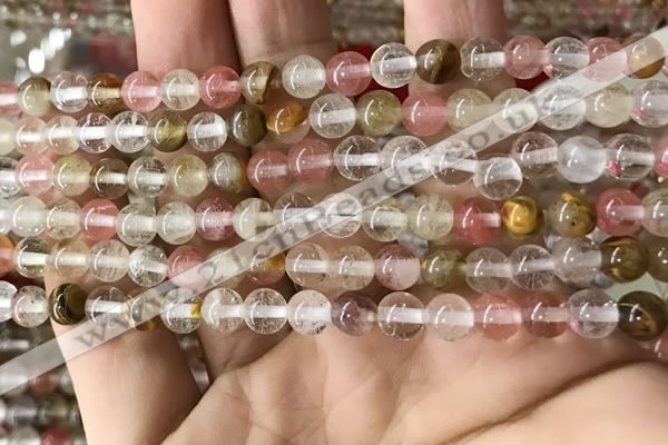 CCY631 15.5 inches 6mm round volcano cherry quartz beads wholesale