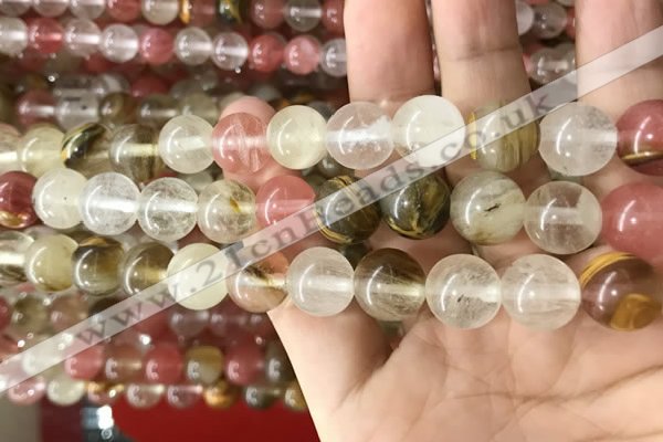 CCY634 15.5 inches 12mm round volcano cherry quartz beads wholesale