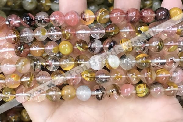 CCY641 15.5 inches 6mm round volcano cherry quartz beads