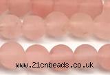 CCY671 15 inches 6mm round matte cherry quartz beads