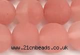 CCY674 15 inches 12mm round matte cherry quartz beads