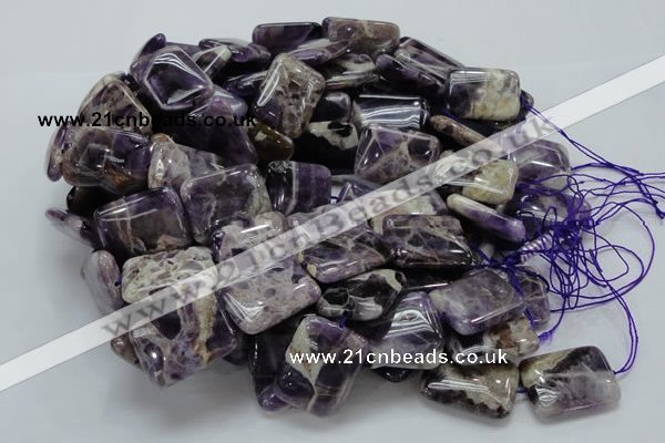 CDA07 15.5 inches 22*30mm rectangle dogtooth amethyst quartz beads