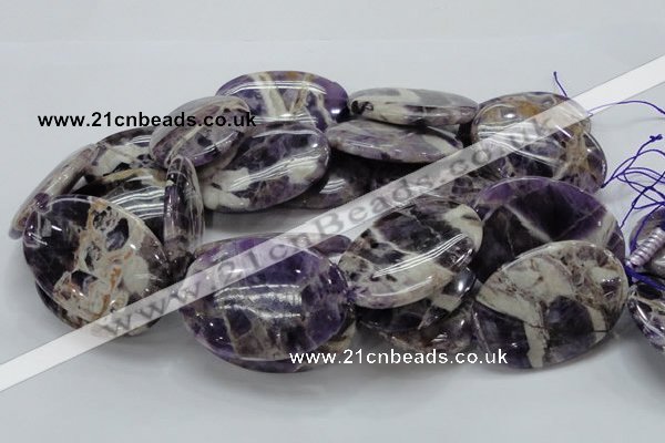 CDA12 15.5 inches 35*50mm oval dogtooth amethyst quartz beads