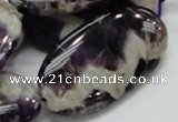 CDA14 15.5 inches 25*50mm oval dogtooth amethyst quartz beads