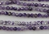 CDA150 15.5 inches 4mm faceted round dogtooth amethyst beads