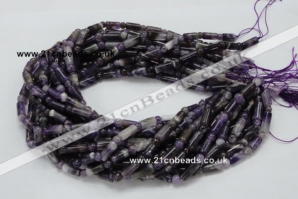 CDA17 15.5 inches 6*12mm column & round dogtooth amethyst beads