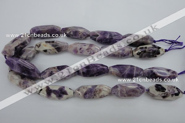 CDA30 15.5 inches 15*38mm – 16*40mm faceted rice dogtooth amethyst beads