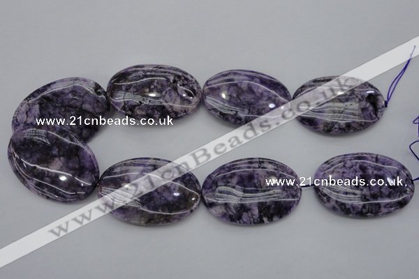 CDA305 15.5 inches 35*50mm oval dyed dogtooth amethyst beads