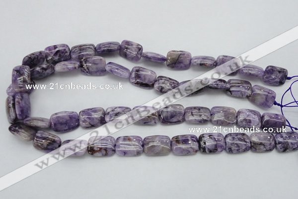 CDA310 15.5 inches 13*18mm rectangle dyed dogtooth amethyst beads