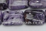 CDA311 15.5 inches 18*25mm rectangle dyed dogtooth amethyst beads